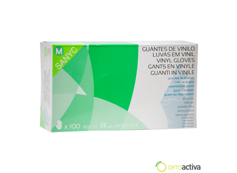 GUANTE VINILO SANYC SIN POLVO (100 unid.)