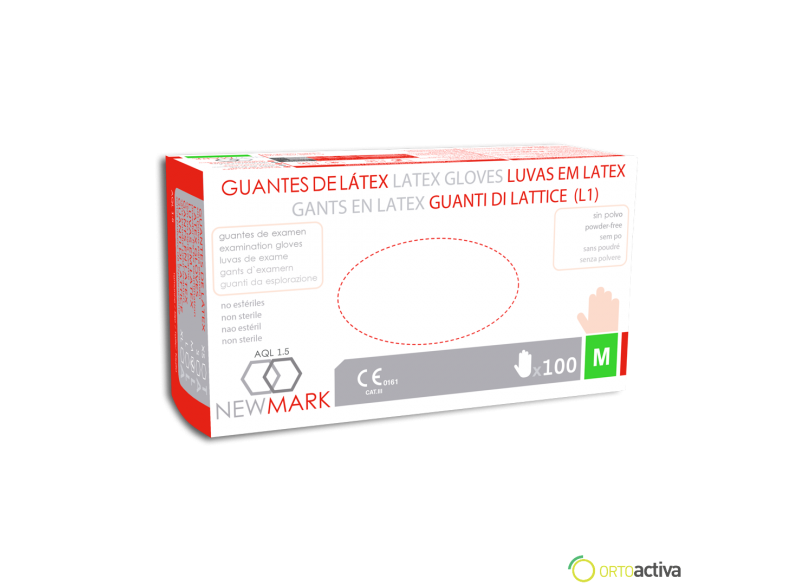 GUANTE LATEX SIN POLVO NEW MARK (100 unid.)