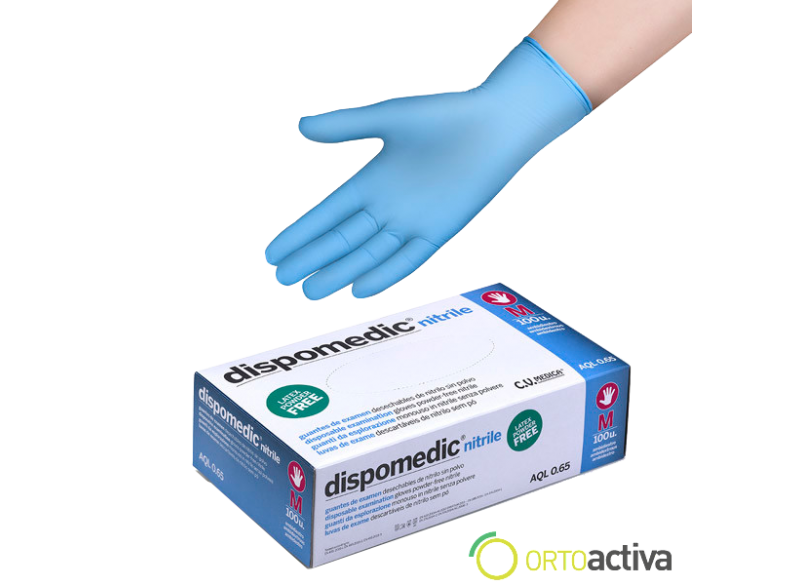 GUANTE NITRILO SIN POLVO AZUL DISPOMEDIC