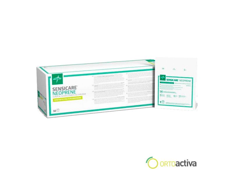 GUANTE ESTERIL NEOPRENO SIN POLVO SENSICARE MEDLINE (50 pares)
