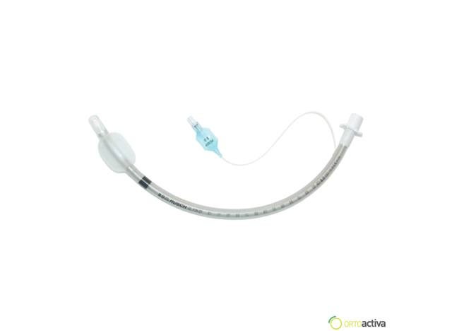 TUBO ENDOTRAQUEAL PREFORMADO REFORZADO CURVADO DE SILICONA CON BALON