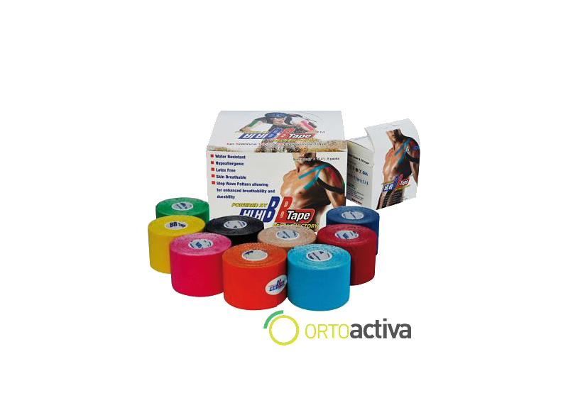 VENDAJE KINESIOLOGY BB TAPE 5 x 5 COLORES SURTIDOS CAJA 6 unid.