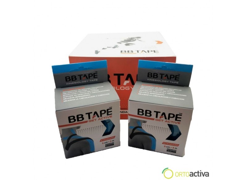 VENDAJE KINESIOLOGY BB TAPE 5 x 5 COLORES LISOS CAJA 6 unid.