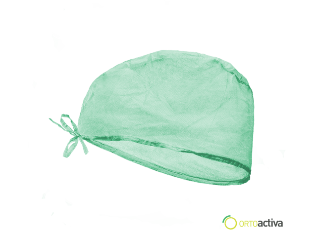 GORRO CIRUJANO VERDE CON CINTAS TST