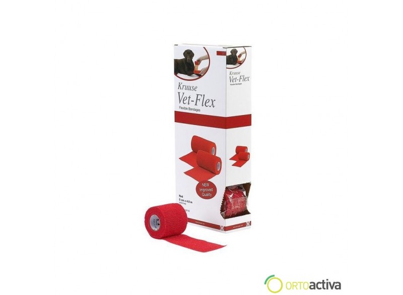 VENDA ELASTICA COHESIVA VETFLEX ROJO (10 unid.)