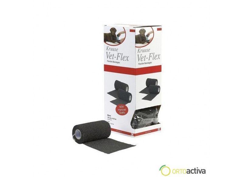 VENDA ELASTICA COHESIVA VETFLEX NEGRA (10 unid.)