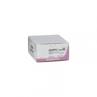 SUTURA VICRYL J364H 0 AG. 48 mm. 1/2 CIL 70 cm. VIOLETA (36 unid.)