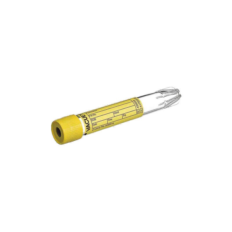 TUBO VACUETTE Z ORINA 16 x 100 9ml. TAPON AMARILLO (50 unid.) REF. 455028