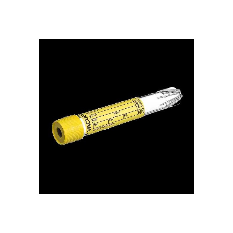 TUBO VACUETTE Z ORINA 16 x 100 9ml. TAPON AMARILLO (50 unid.) REF. 455028