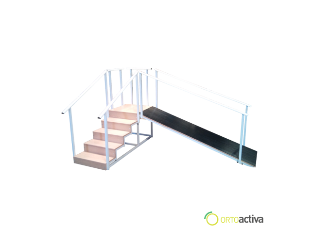 ESCALERA CON RAMPA DE 5...