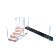 ESCALERA CON RAMPA DE 5...