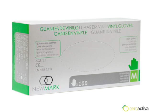 GUANTE VINILO NEW MARK CON POLVO (100 unid.)