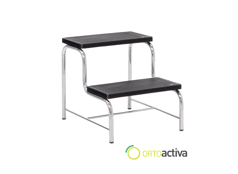 BANQUILLO 2 PELDAÑOS ACERO CROMADO REF. 5009
